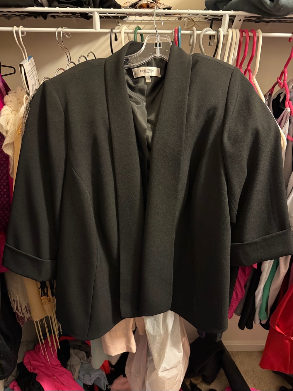Jones New York Black Open-Front Cropped Women's Jacket
